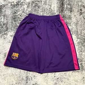 FC Barcelona Soccer Shorts Mens Purple Pink FCB Athletic Training Shorts Large